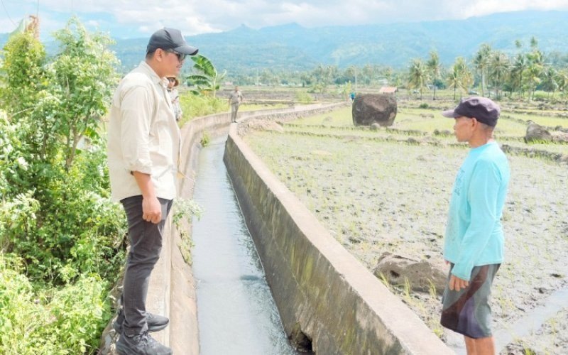 Uji Nurdin Tinjau Perbaikan Saluran Irigasi Pascabanjir untuk Dukung Petani